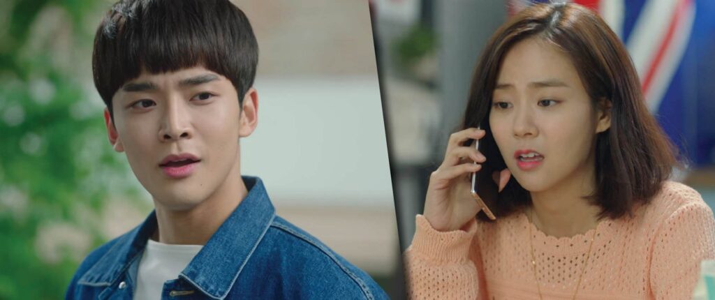 [left] Rowoon as Choi Wee-jin | [right] Han Seung-Yeon as Jeon Sung-hee